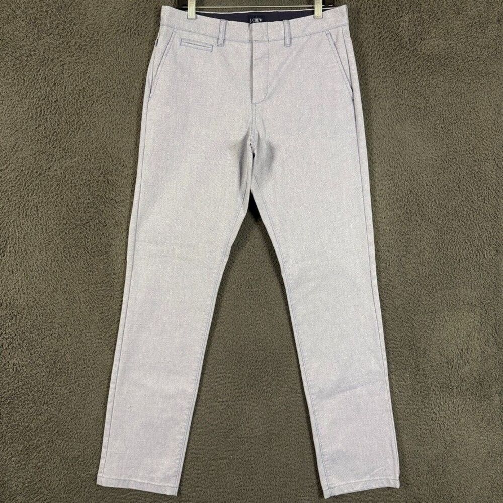 J Crew Pants Mens 32x34 Blue 770 Straight Fit Oxford Tech Chino Stretch Casual